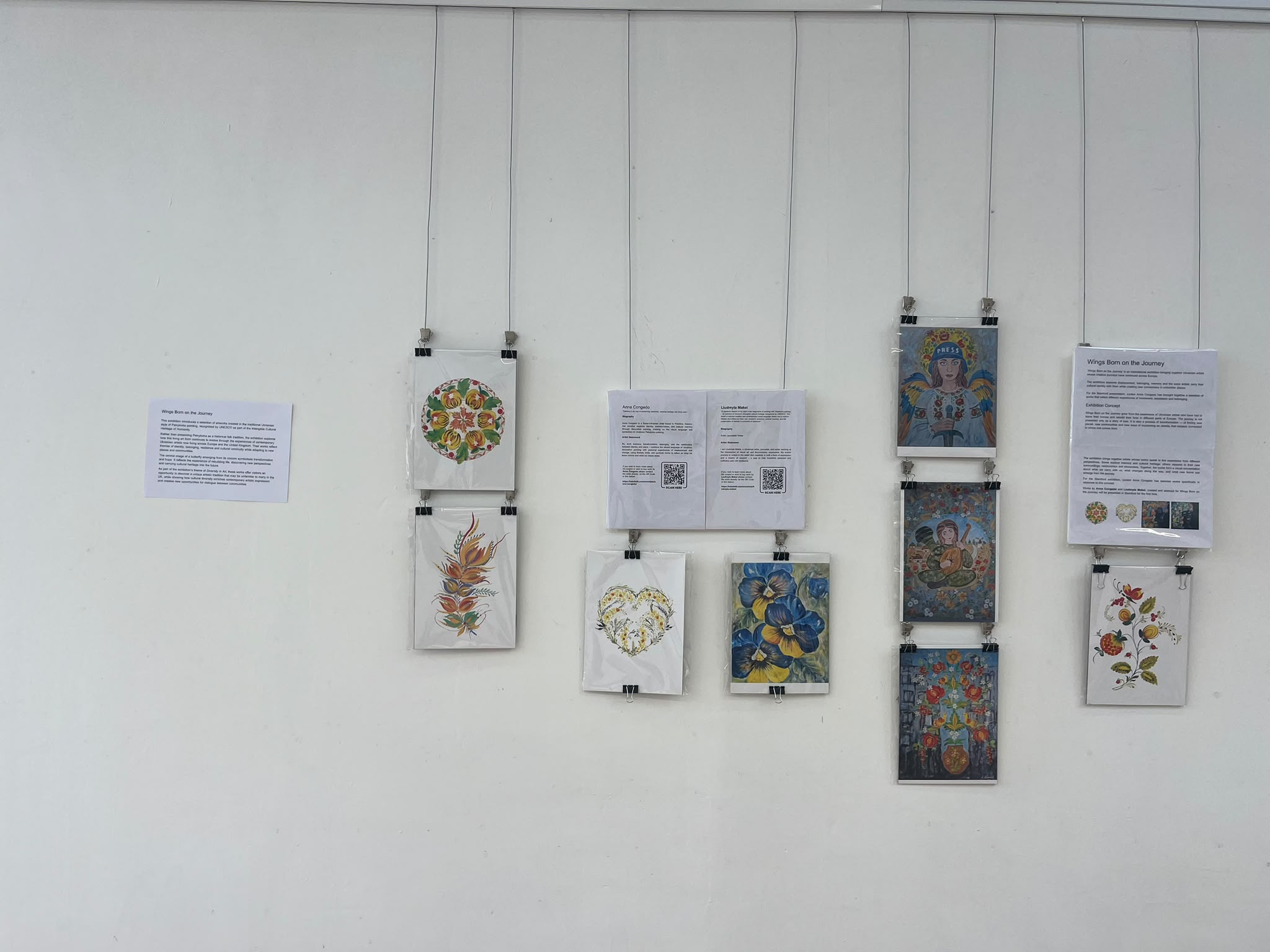Works from the Ukrainian Kryla project at the Diversity in Art exhibition in Stamford